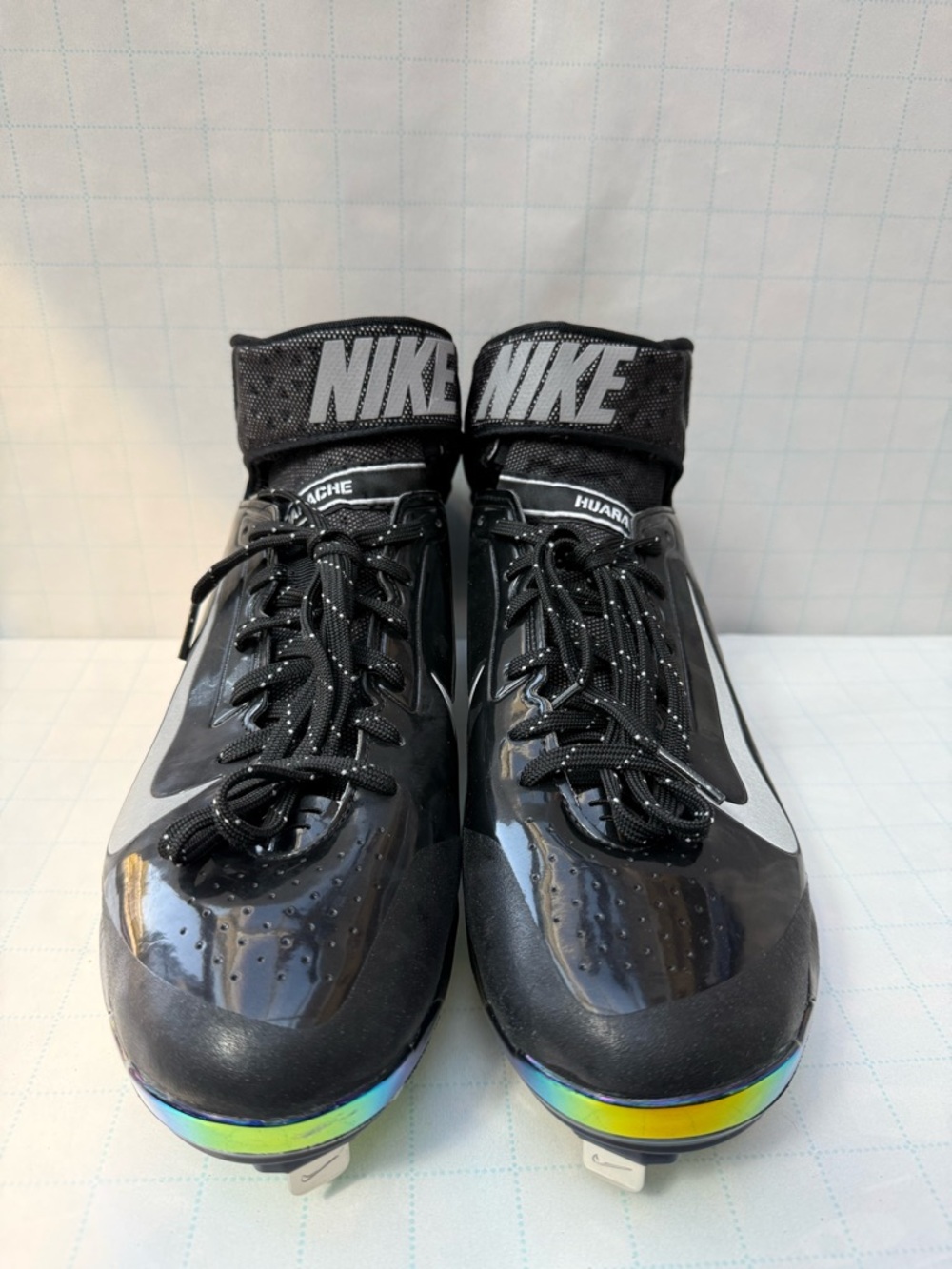 Nike Huarache High Top Baseball Cleats - Size 10 - Rainbow Undersole - NWT - Picture 3 of 11